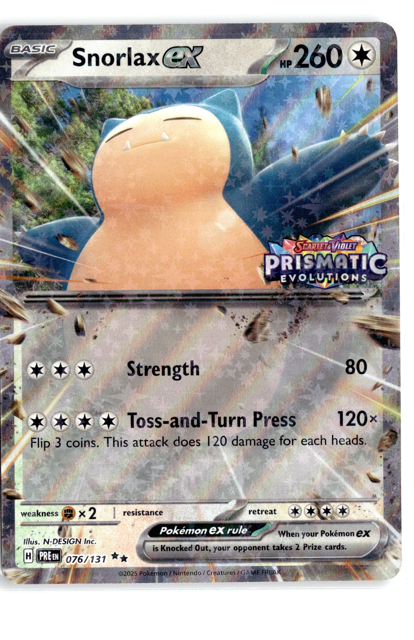Snorlax ex (Prismatic Evolution Stamped)