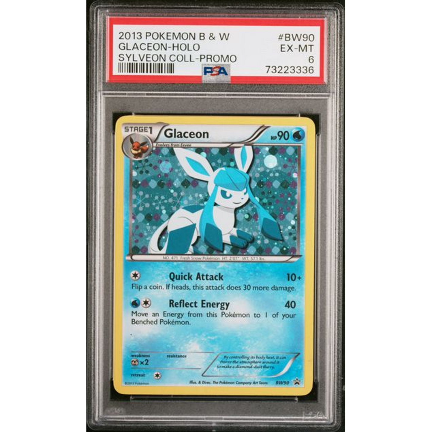 2013 Pokemon Sylveon Coll-promo Glaceon-holo #BW90 PSA 6 Front