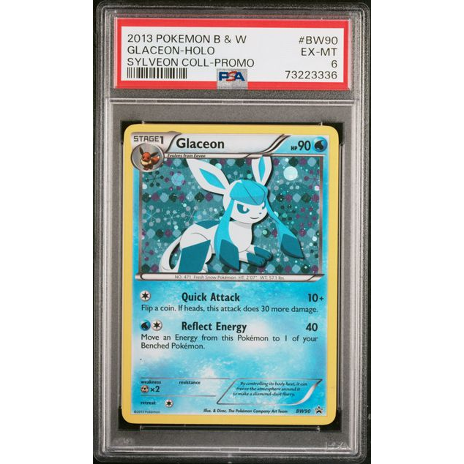 2013 Pokemon Sylveon Coll-promo Glaceon-holo #BW90 PSA 6 Front