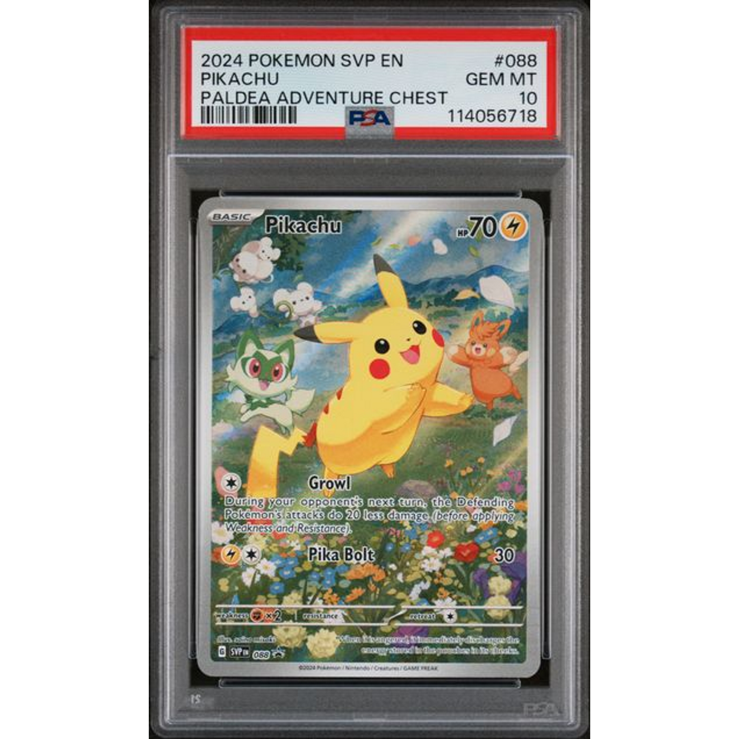 2024 Pokemon Paldea Adventure Chest Pikachu #88 PSA 10 Front