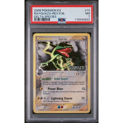 2005 Pokemon Delta Species Rayquaza-rev.foil #13 PSA 7 Front
